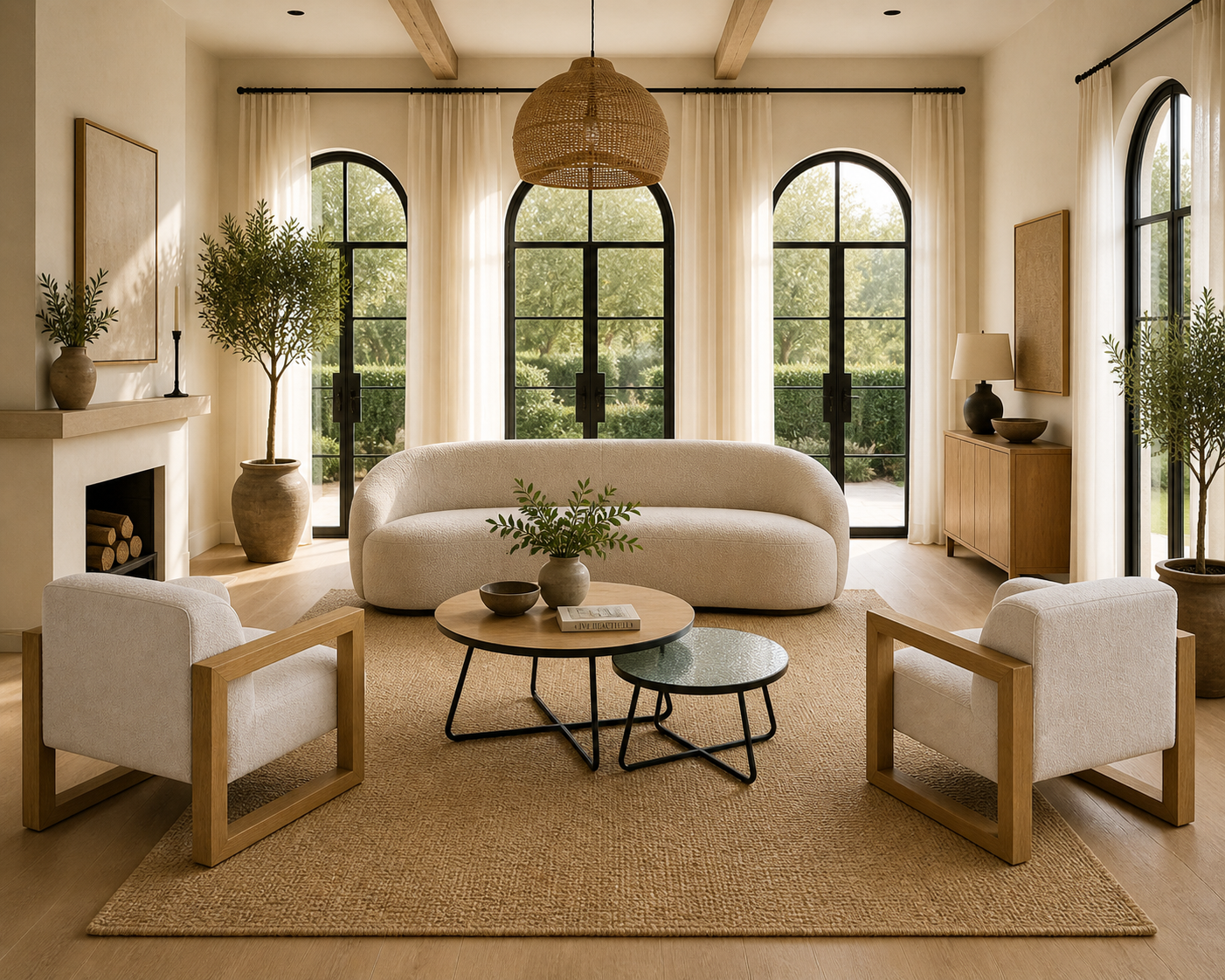 the RUMÉ nested coffee table in a styled room setting