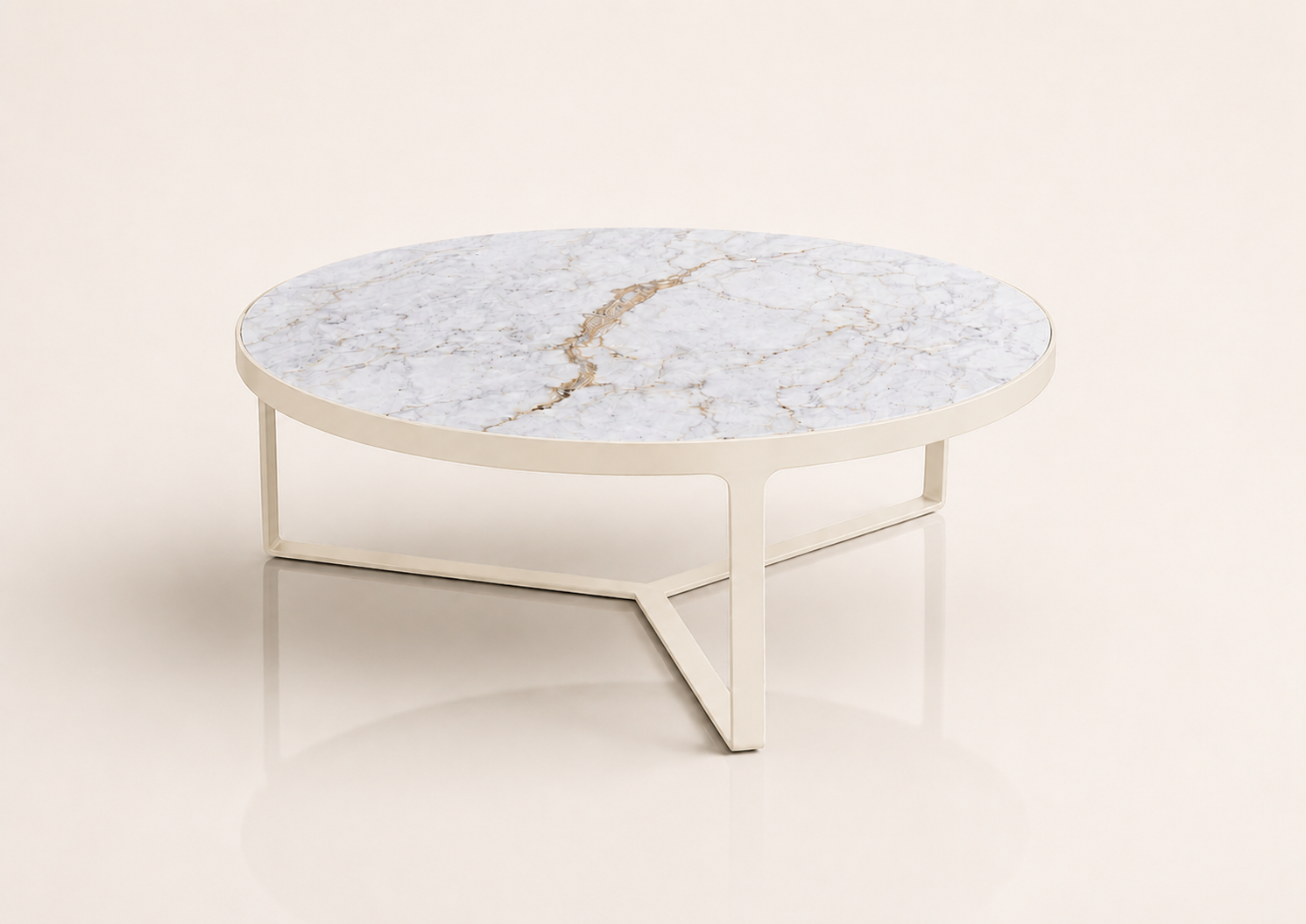 the ZAMBIA EUPHORIA SUNSET coffee table in ivory cream off-white (TUSK)
