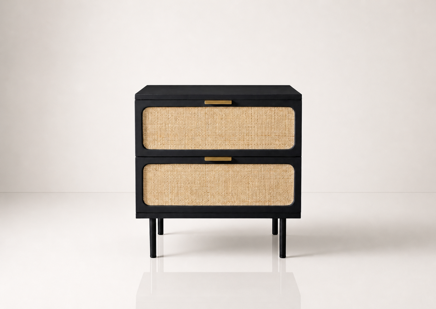 the BORIS bedside vanity in solid black (BLACK MOON)